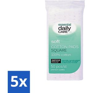 Sence - Vierkant - Wattenschijfjes - Zacht & Stevig - 50 Wattenschijfjes - Bulkverpakking - 5 stuks