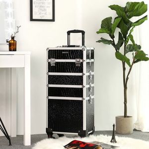 Make-Up Trolley - 1 Lade - Met wielen - Zwart