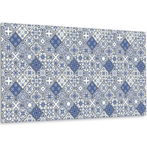 Tulup PVC Wandpaneel - Portugees Patroon Vinyl Wandpaneel - 100 cm x 50 cm - Blauw Zelfklevend Wandpaneel - 1 stuk - Wandpaneel Zelfklevend - Mozaïek Muurpaneel - Zelfklevend Wandpaneel - Plaktegels Keuken en Badkamer