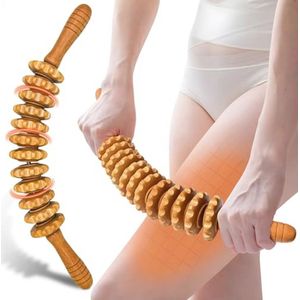 Houten fasciarol en massageroller voor spierontspanning en lichaamsvorming