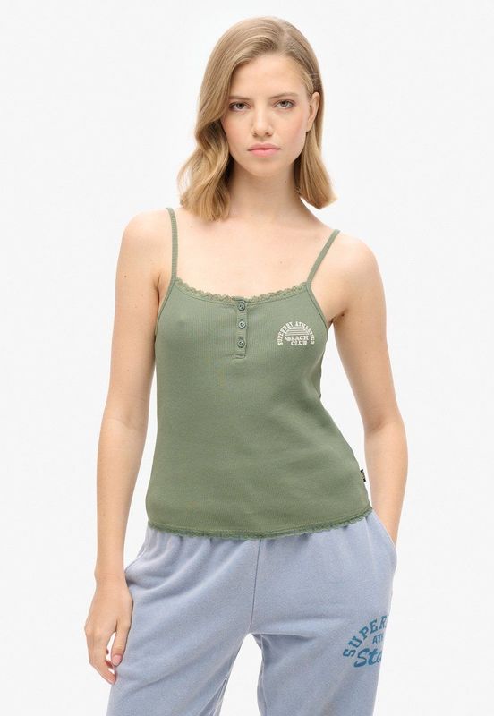 Superdry - Essential camitopje met knoopsluiting - Dames - Vesten