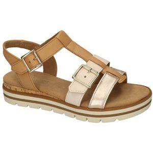 GABOR - 82.774.55 - Sandalen - Beige/Camel - Leder/Goud Metallic