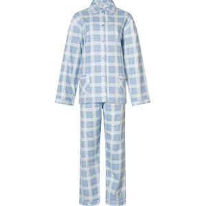 Lunatex dames pyjama flanel | MAAT XXL | Ruit | grijsblauw