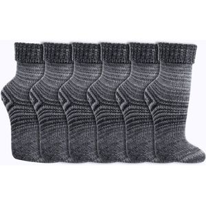 Wollen sokken | Scandinavisch | Dames en Heren | Kleur: Grijs | 6 paar