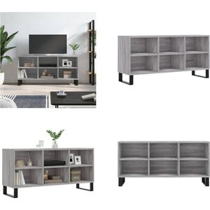 vidaXL Tv-meubel 103-5x30x50 cm bewerkt hout grijs sonoma eikenkleurig - Tv-meubel - Tv-meubelen - Tv Kast - Opbergkast