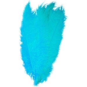 Pieten veer/struisvogelveren turquoise 50 cm - Sinterklaas feestartikelen - Sierveren/decoratie pietenveren - Spadonis veer