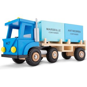 New Classic Toys Houten Speelgoed Vrachtwagen met 2 containers