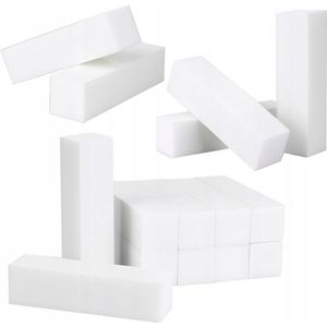 20x Witte Nagel Polijstblokken - Fijne Korrel, 4-zijdig