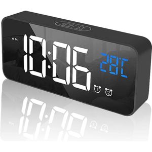 Digitale Wekker met LED Display - Tafelklok met Snooze, Temperatuurweergave en Stembediening
