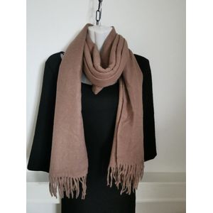Sjaal – Pashmina - Bruin - wintersjaal - Warm - Zacht - Unisex - 180X70cm - gratis sjaal ring van twv € 7.99