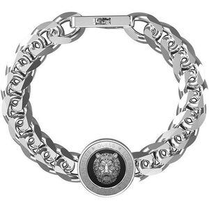 Guess Heren Guess heren stalen armband LION KING - Armband - Staal - Zilverkleurig - 21.50 cm