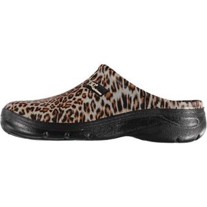 Xq Footwear Tuinklomp Panter Dames Rubber Beige/zwart Maat 37