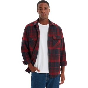 Trendyol Tegel Dubbele Zak Klep Normale Pasvorm Winter Houthakkers Plaid Overhemdjas Overhemd Tmnaw21Go0031