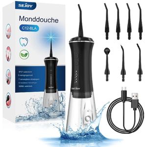 Wildor® Waterflosser 350ML - 5 standen - Monddouche Inclusief 7 spuitmondjes - Oplaadbaar (volle accu voor 21 dagen) - Draadloos flosapparaat - Mondhygiëne - Slimme power-off
