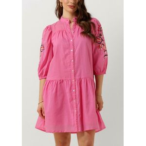 NUKUS Ame Dress Embroidery Jurken Dames - Kleedje - Rok - Jurk - Roze - Maat M