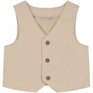 Prénatal peuter gilet - Jongens - Light Beige Grey - Maat 110/116