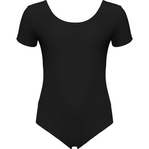 BERTA – Jeugd Balletpakje – Zwart – Dans, Gymnastiek en Ritmiek – Maat 134/140 – Met Satijnen Lint