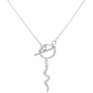 Necklace - ketting met slang - dier - bedel - kleur zilver - color silver - snake - cadeau - kadotip - moederdag - kerst - kwaliteit - uniek design