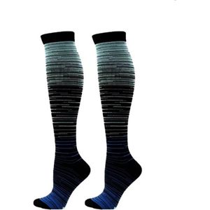 Go Go Gadget - Compressiekousen - Sportkousen - Ideaal voor Sport en Vliegtuig - Maat L/XL - Blauw