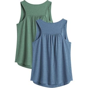Dames Tanktop Sporttop Racerback Fitness Yoga Mouwloze Shirts 2-Pack