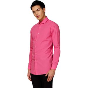 OppoSuits Mr. Pink Shirt - Heren Overhemd - Casual Effen Gekleurd - Roze - Maat EU 41/42