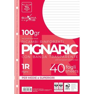 Reservebladen voor Archivering met Versterkte Gaten - A4, 40 Stuks, Gelinieerd, 100 g Papier