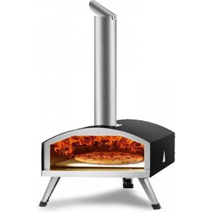 Pizzaoven - Pizzaovens voor buiten - Duurzaam - Pizzaoven voor buiten - Pizza Oven Houtgestookte - 12 Inch Pizzaoven - Pellet Pizza oven - Pizza Oven Tuin - Draagbaar - RVS - Zwart