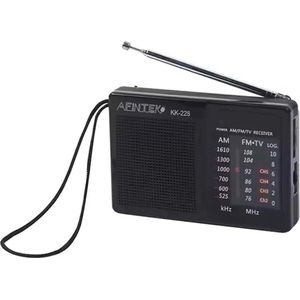 AFINTEK Mini Noodradio Op Batterijen (AA) - Zwart + 2x Batterijen