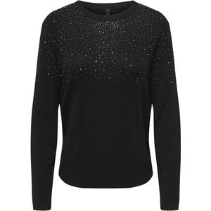 Only Trui Onlanabella Ls Bling O-neck Knt 15355228 Black/dark Silver Dames Maat - L