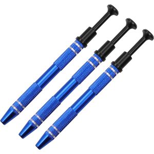 4-klauw pick-up tool piercing bal grijper, roestvrij staal 4-punts juweel pick-up tool terp parel grijper voor IC-chip elektronische componenten spijkers klemmen (3-pack, blauw)