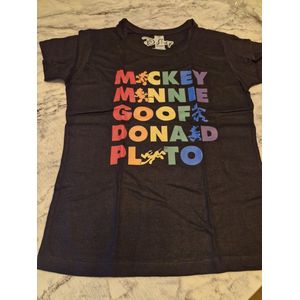 T-shirt - Disney - Mickey, Donald, Pluto - Zwart - Mt 10 Y