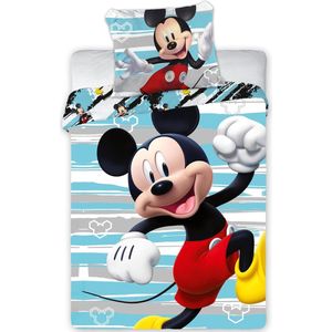 Disney Mickey Mouse Baby Dekbedovertrek Happy - 100 x 135 cm - Katoen