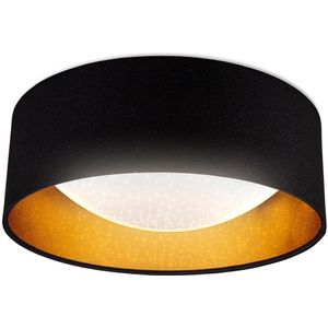B.K.Licht - Zwart Gouden Plafondlamp - met sterrenhemel effect - rond - vor binnen - kinderkamer lamp - 4.000K - 1.200Lm - 12W