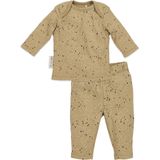 Meyco Baby Rib Mini Spot Pyjama - Toffee Melange - 50/56