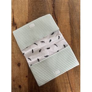Luieretui Mintgroen Veertjes | Luieretui | Baby | Luier | Handmade |