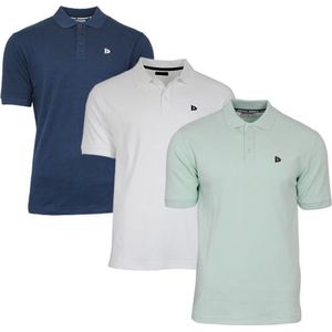 3-Pack Donnay - Polo (Noah) - Sportpolo - Heren - Navy/White/Mint green (692) - maat XL