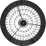 Relaxdays staande lamp - kristallen - stoffen lampenkap - zwarte vloerlamp - E27-fitting