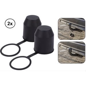2x PD® Trekhaakdop - Met ring - 7cm x 5.5cm - Trekhaakdoppen - trekhaak dop - trekhaakdop zwart