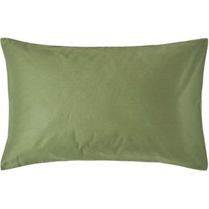 Homescapes - Kussensloop - Mosgroen - 50x75 cm - 100% Egyptisch Katoen Satijn - Draaddichtheid 400