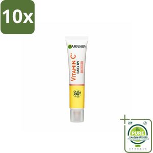 10 x Garnier - SkinActive - UV Fluid - Vitamine C - Anti-Pigmentvlekken - SPF 50+ - 40 ml - Grootverpakking - Zonbescherming - Vitamine C Serum - Anti Pigmentvlekken - Dagcrème - Spf50