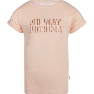 No Way Monday -Meisjes T-shirt - Faded Peach- maat 134