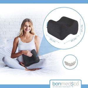 Orthopedisch Ergonomisch Kniekussen - Beenkussen voor zijslapers - Houding Correctie – Zijslaapkussen - Restform Leg PIllow - Zacht Geheugen Schuim Kussen Voor Benen Slaaphouding Tegen Rugpijn - Zwart