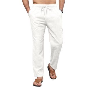 Linnen strandbroek voor heren met losse pasvorm en trekkoord - Casual zomerbroek
