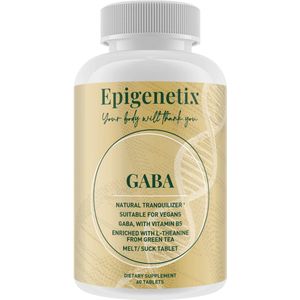 Epigenetix - GABA 350mg - 60 premium zuigtabletten - Met Vitamine B5, bevordert ontspanning zonder slaperigheid, vermindert stress en ondersteunt een kalme geest, verbeterde focus en mentale helderheid & draagt bij aan een betere slaapkwaliteit