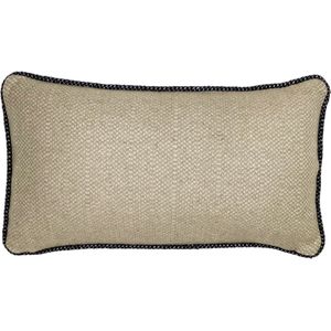 Beige structure recycled wool rectangle cushion