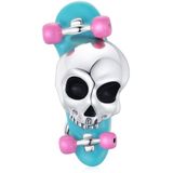 Zilveren bedel Skateboard schedel