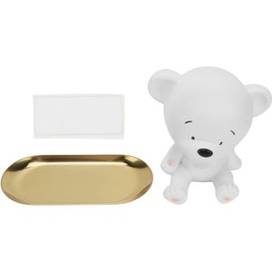 Cute Bear Shaped Key Storage Compartment Basket - Resin and Iron Organizer for Jewelry and Candy - Table Desk Living Room Bedroom Office Storage