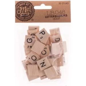 Letterblokjes hout 50 stuks - Scrabble Letters Los - Hout met cijferscore