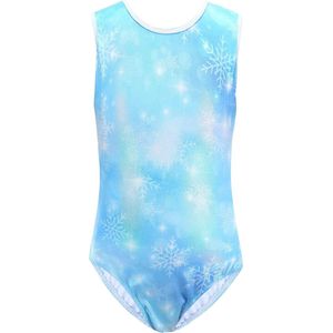 Kinder ballet danskleding voor meisjes in blauw - maat 130 - geschikt voor 8-10 jaar (130-140 cm)