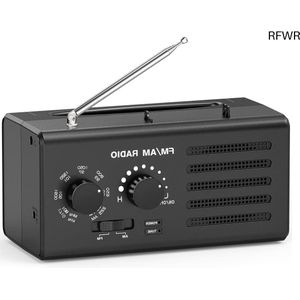 RFWR® Draagbare AM FM Transistorradio met Hoofdtelefoonaansluiting en USB-stroom